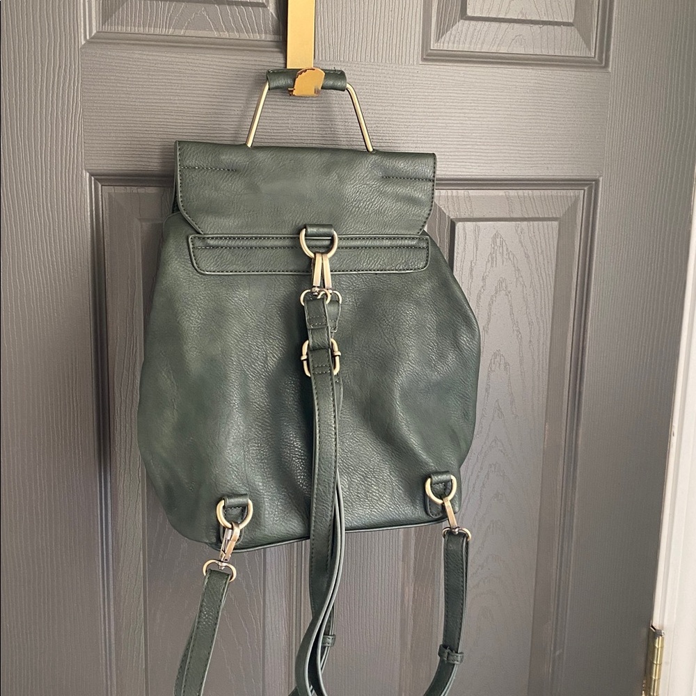 Chic Olive Leather Backpack - image 2